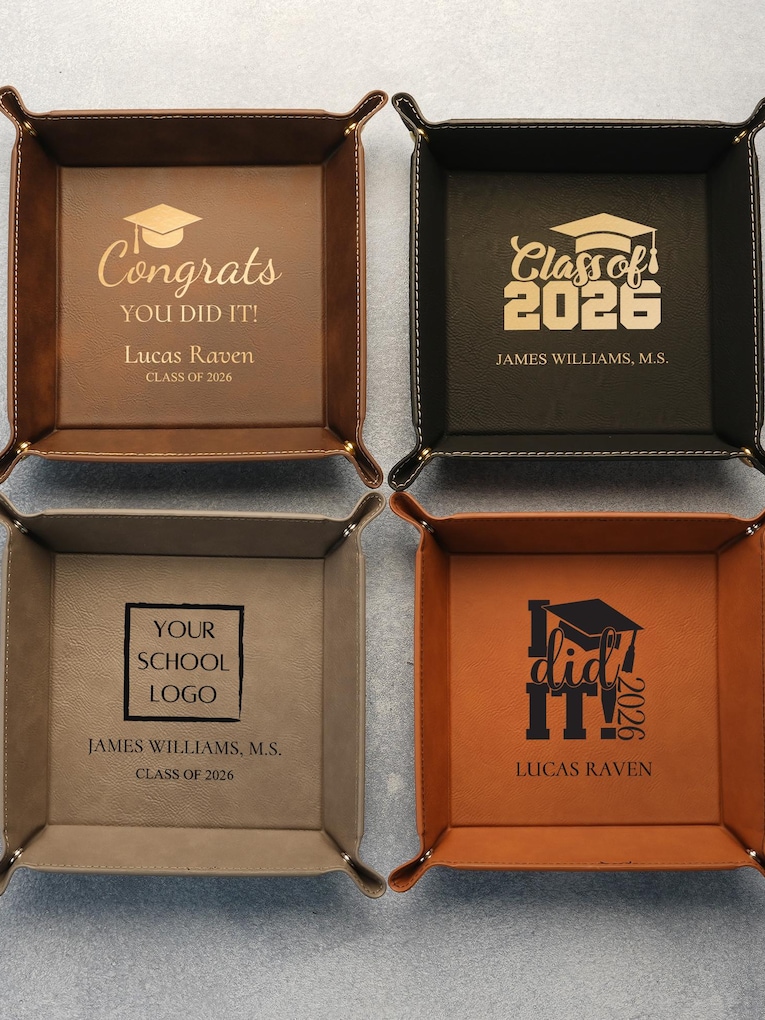 Graduation Gifts for Him, Personalized College PHD Doctor Graduation Gifts, Engraved Valet Tray, Custom Catch-all Tray, Gifts for Graduation