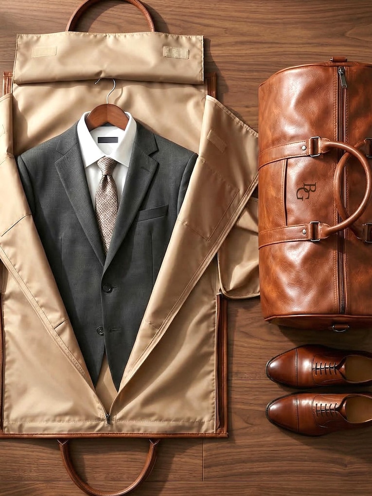 Custom Leather Garment Duffle Bag Men Convertible Suit Shoe Compartment Personalized Travel Overnight Groomsmen Father’s Day Gift Graduation